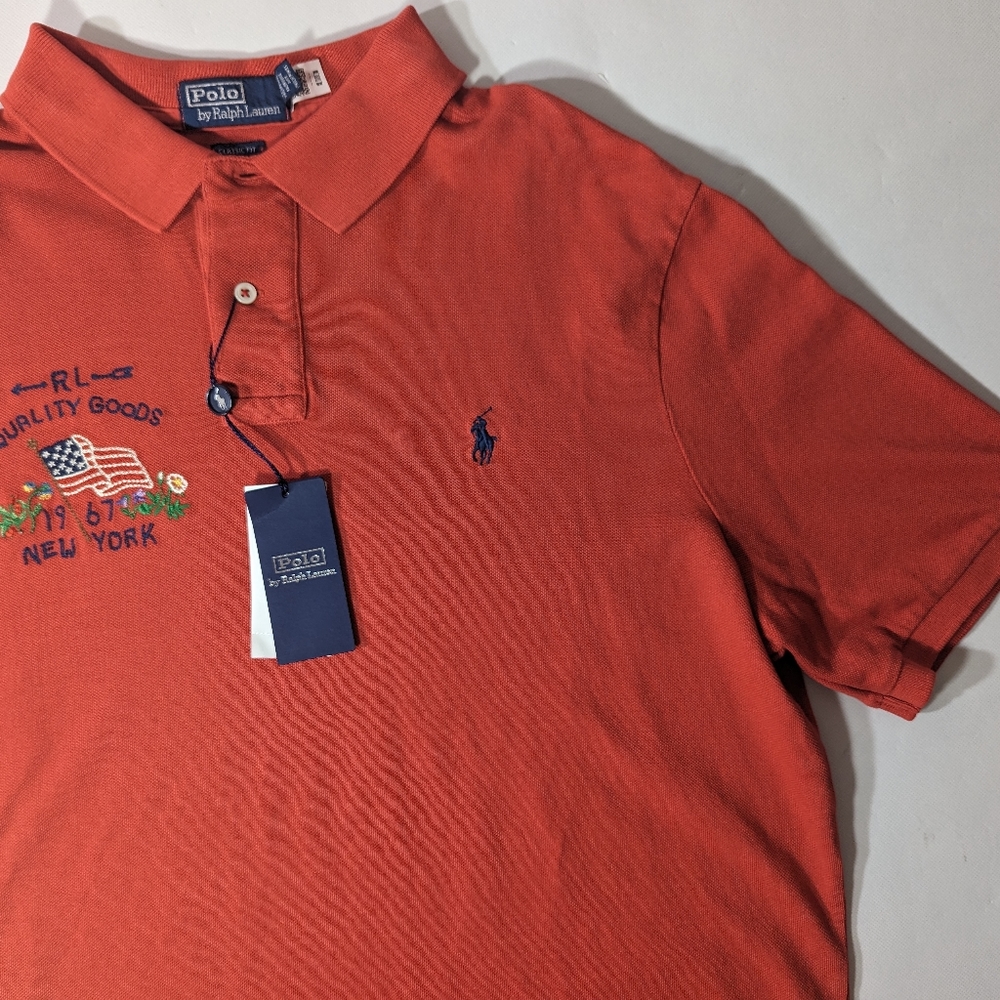 NEW- Size M Men's Polo Ralph Lauren Polo Shirt Cotton Classic Fit Red MSRP$125 - Picture 4 of 9
